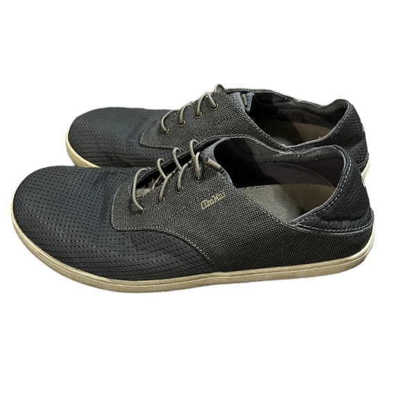 OluKai Other - Olukai Shoes Nohea Moku Mens 10 Gray Mesh Slip On Bungee Lace Boat Sneakers